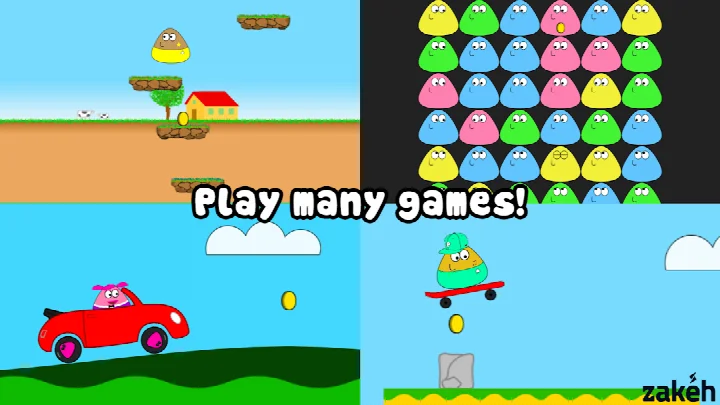 Browsing achievements and special items unlocked while raising Pou