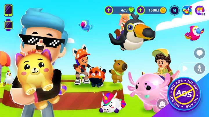 PK XD mini game: crazy race with friends on a colorful track.