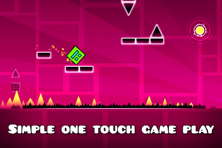 Gravity flip moment as the character moves along the ceiling of a level