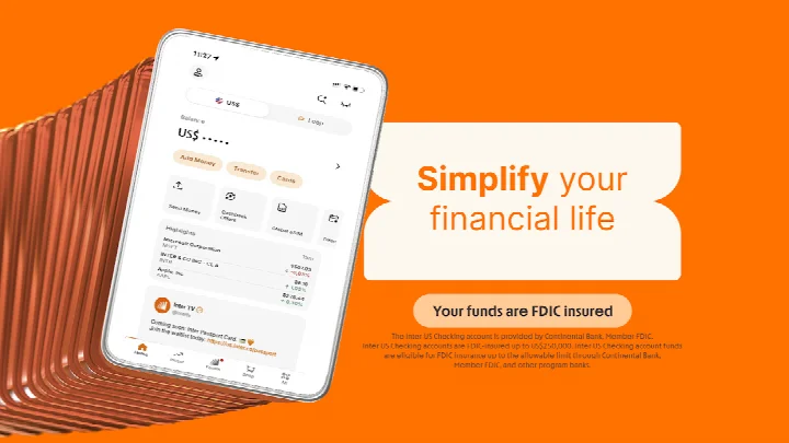 Inter Banking & Money Transfer eSIM purchase screen for mobile data plans.