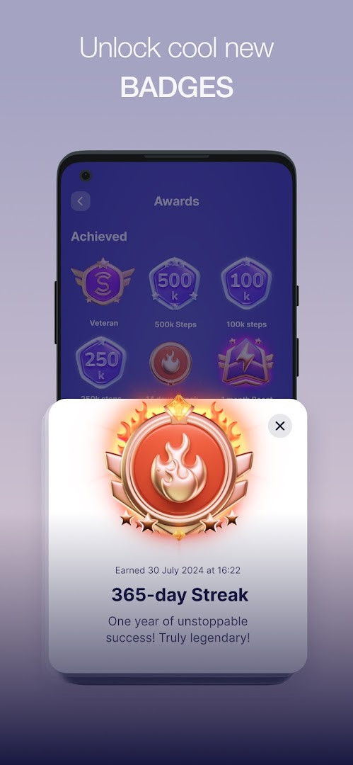 Sweatcoin settings screen with privacy and step tracking options.