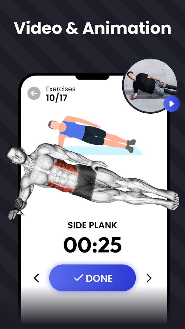 Six Pack in 30 Days no-equipment home workout session in progress