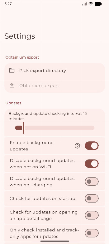 Obtainium notification alerting that a newer release of a tracked app is available