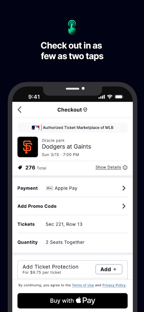 Gametime mobile ticket with barcode ready for scanning at event entry.