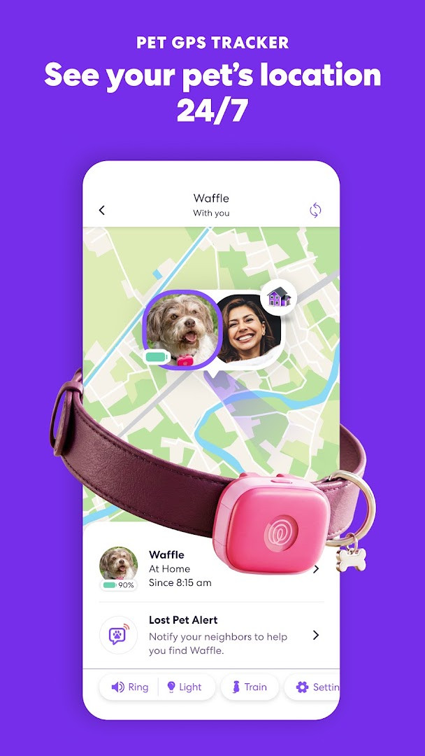 Geofence alerts and saved places list for homes, school, and work locations