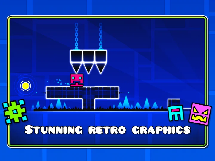 Level select screen displaying available stages and progress in Geometry Dash Lite