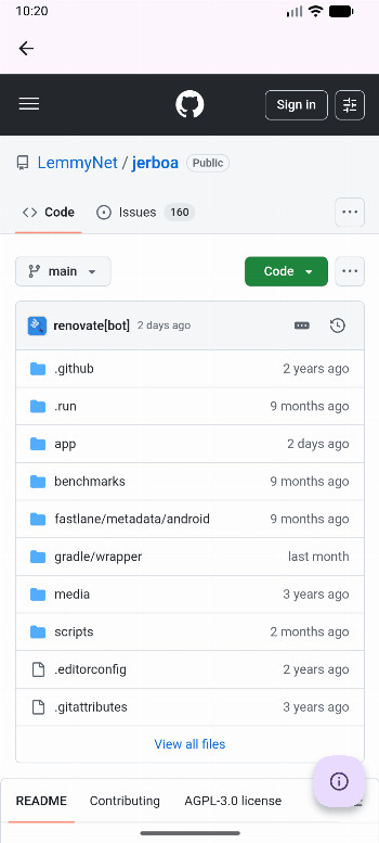Obtainium source selection screen showing the different app sources it can track