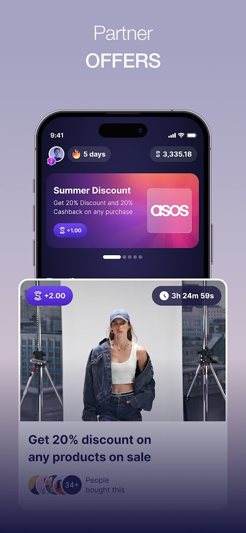 Sweatcoin badge collection screen with milestone achievements.