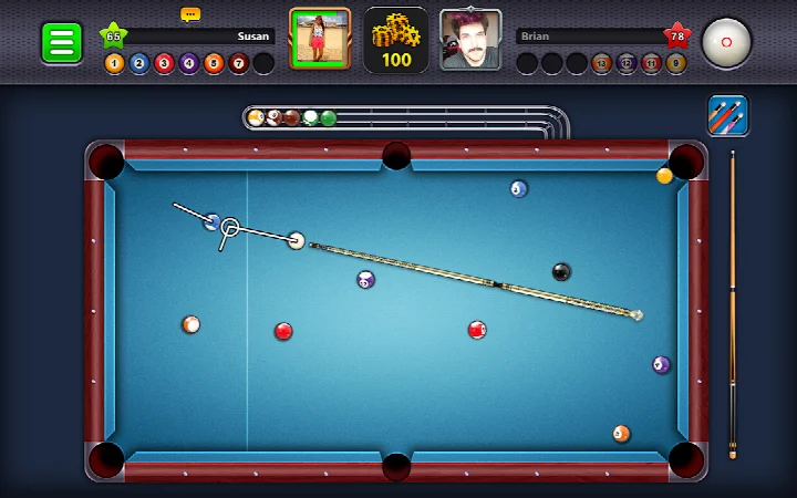 Results screen in 8 Ball Pool displaying match outcome and earned coins.
