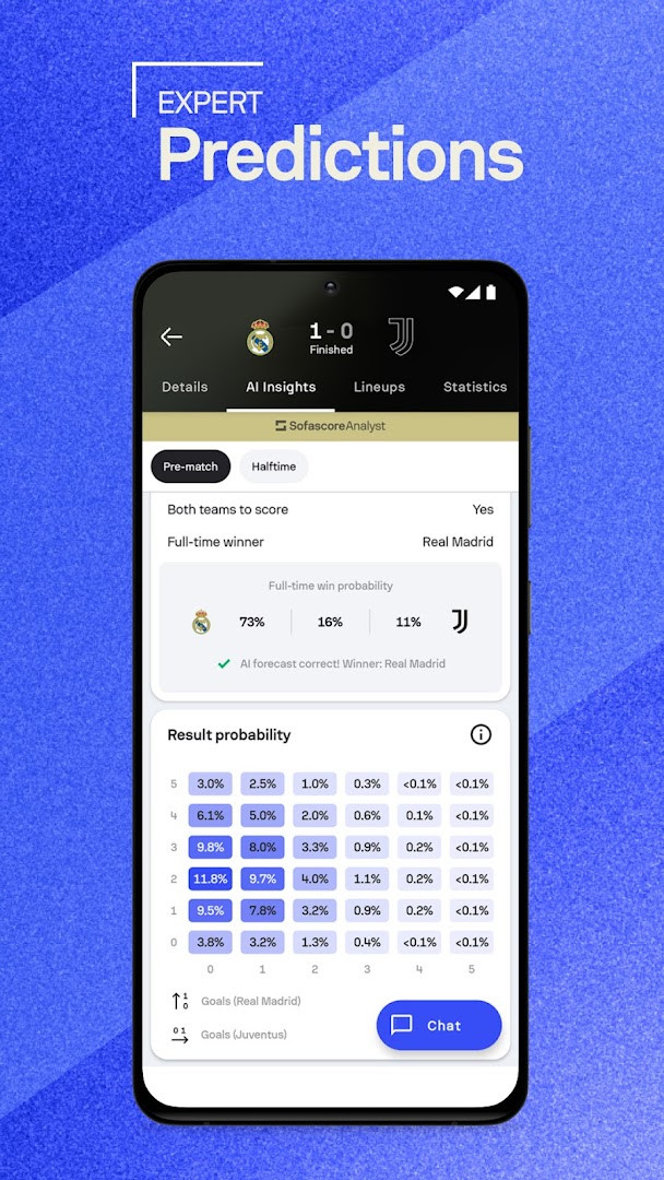 Settings and notification preferences screen for customizing score alerts.