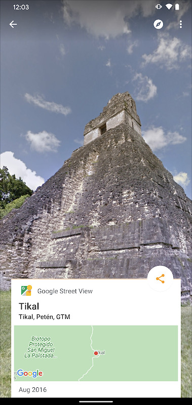 Google Street View settings menu with options for recording and publishing preferences