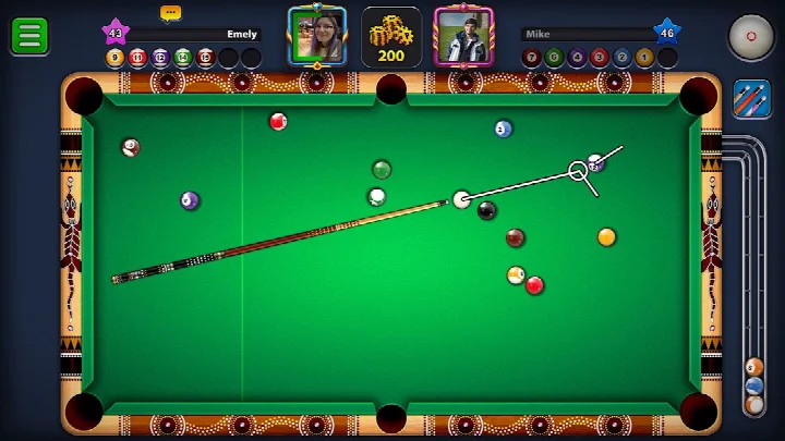 Seasonal event screen in 8 Ball Pool featuring the Moonlight Circus theme.