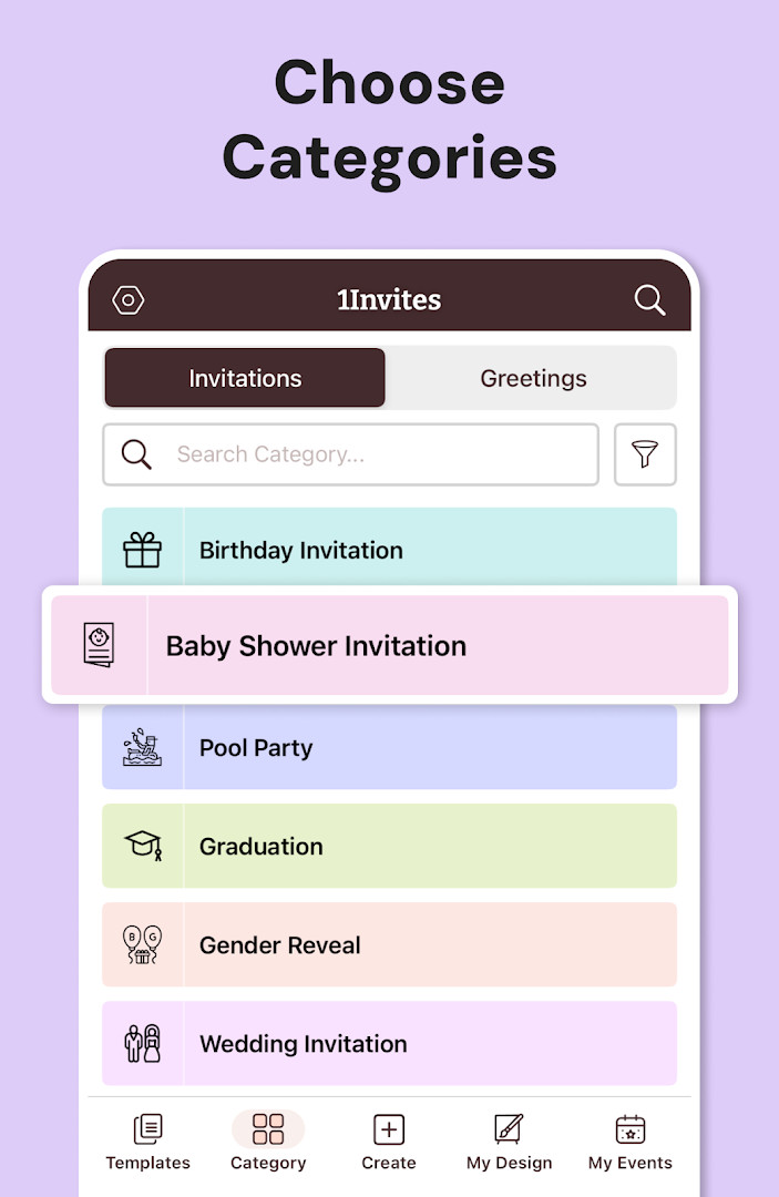 Invitation Maker event details and venue information form
