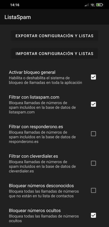Real-time web lookup result from Spanish spam database