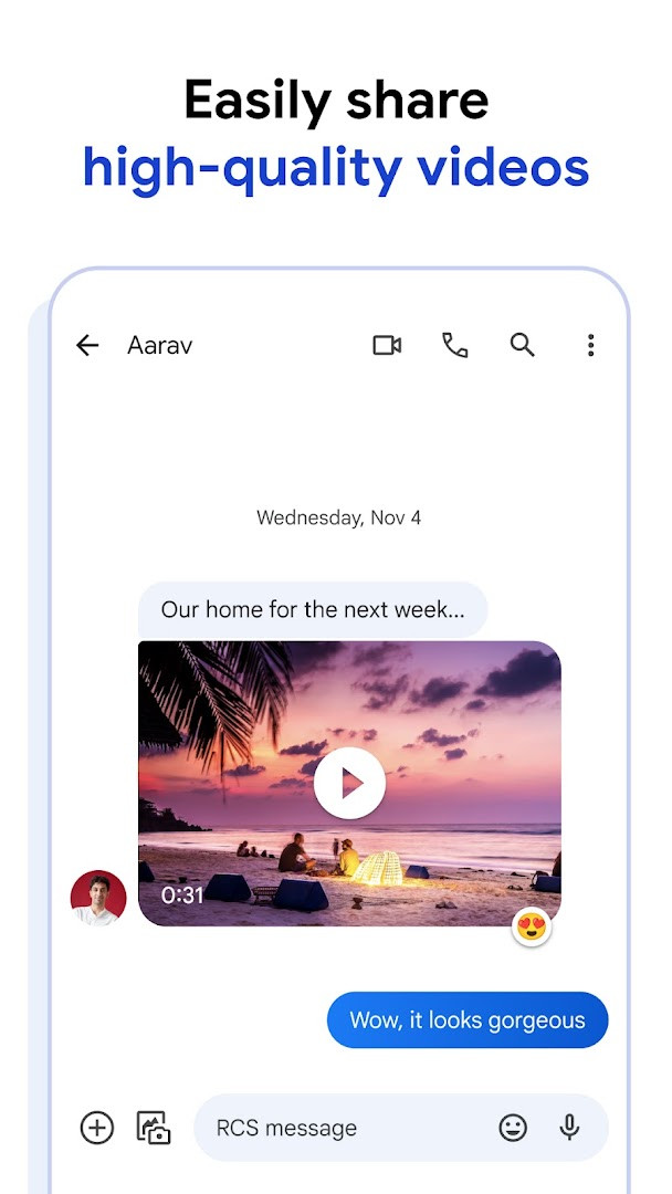 Google Messages chat showing typing indicators from friends
