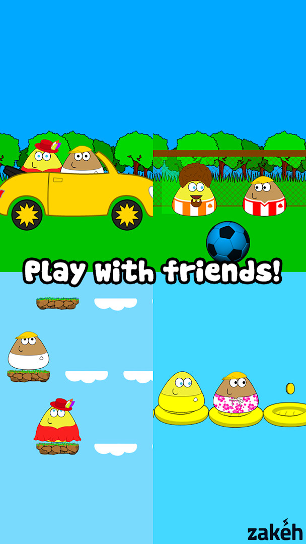 Dressing Pou in new outfits, hats and eyeglasses for a custom look