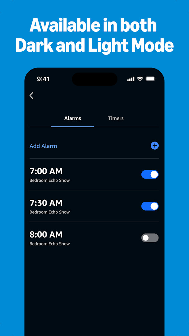 Settings page for device setup and voice preferences