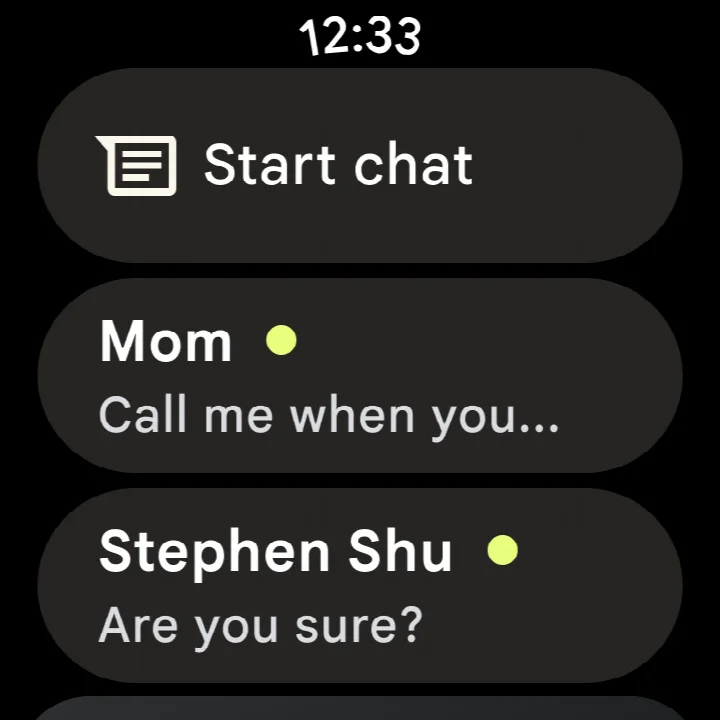 Google Messages interface showing seamless continuation on tablet or computer